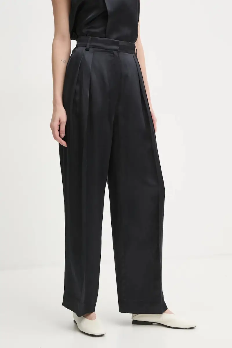 pantaloni in lino misto Enzo colore nero DAY65243533