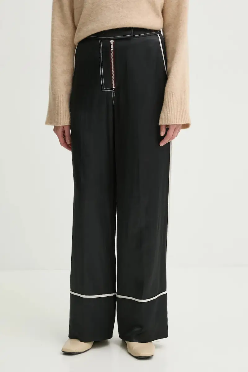 pantaloni in lino misto Gianna donna colore nero DAY65243687