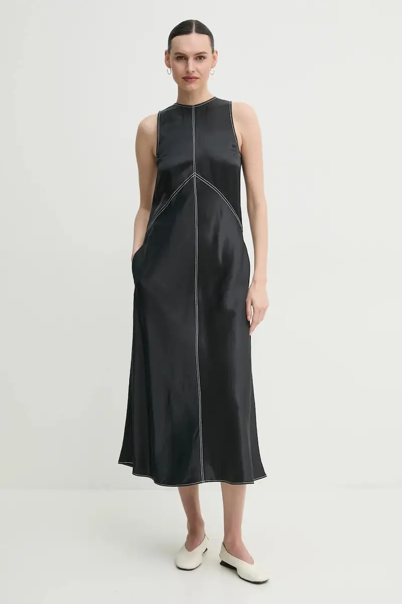 vestito con aggiunta di lino Aurora colore nero DAY65243650