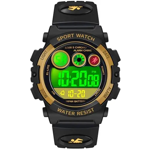 Dayllon Kids Watch Digital Outdoor Sport Waterproof Boys Watches Alarm 12/24H 7 retroilluminazione colorata Cronometro