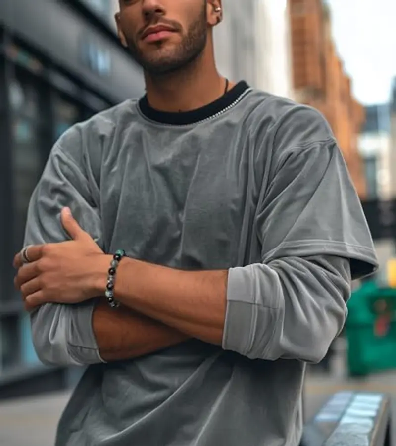 Dazylleco Bracciale Uomo Perline 8MM Bracciale Elastico con Perline Turchese Nero Gioielli Fatti a Mano Regali Compleanno per Uomo(24016) miniatura 3