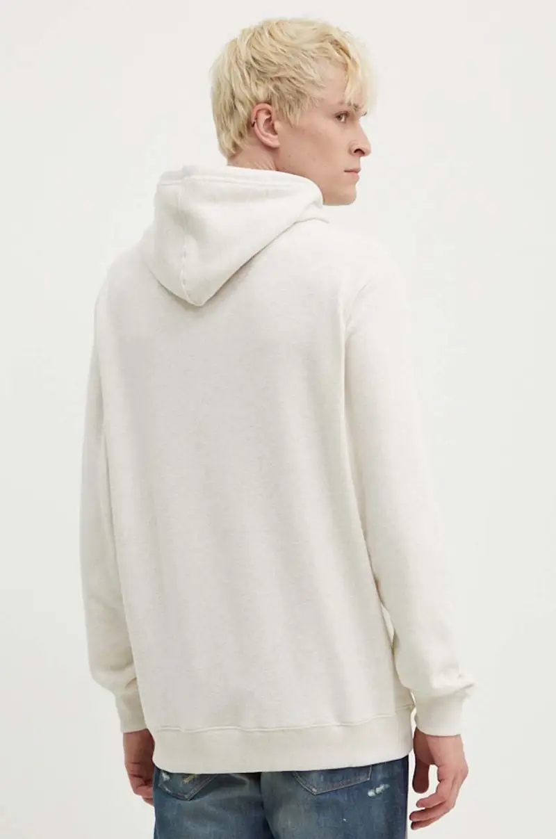 felpa uomo colore beige con cappuccio ADYSF03122 miniatura 3