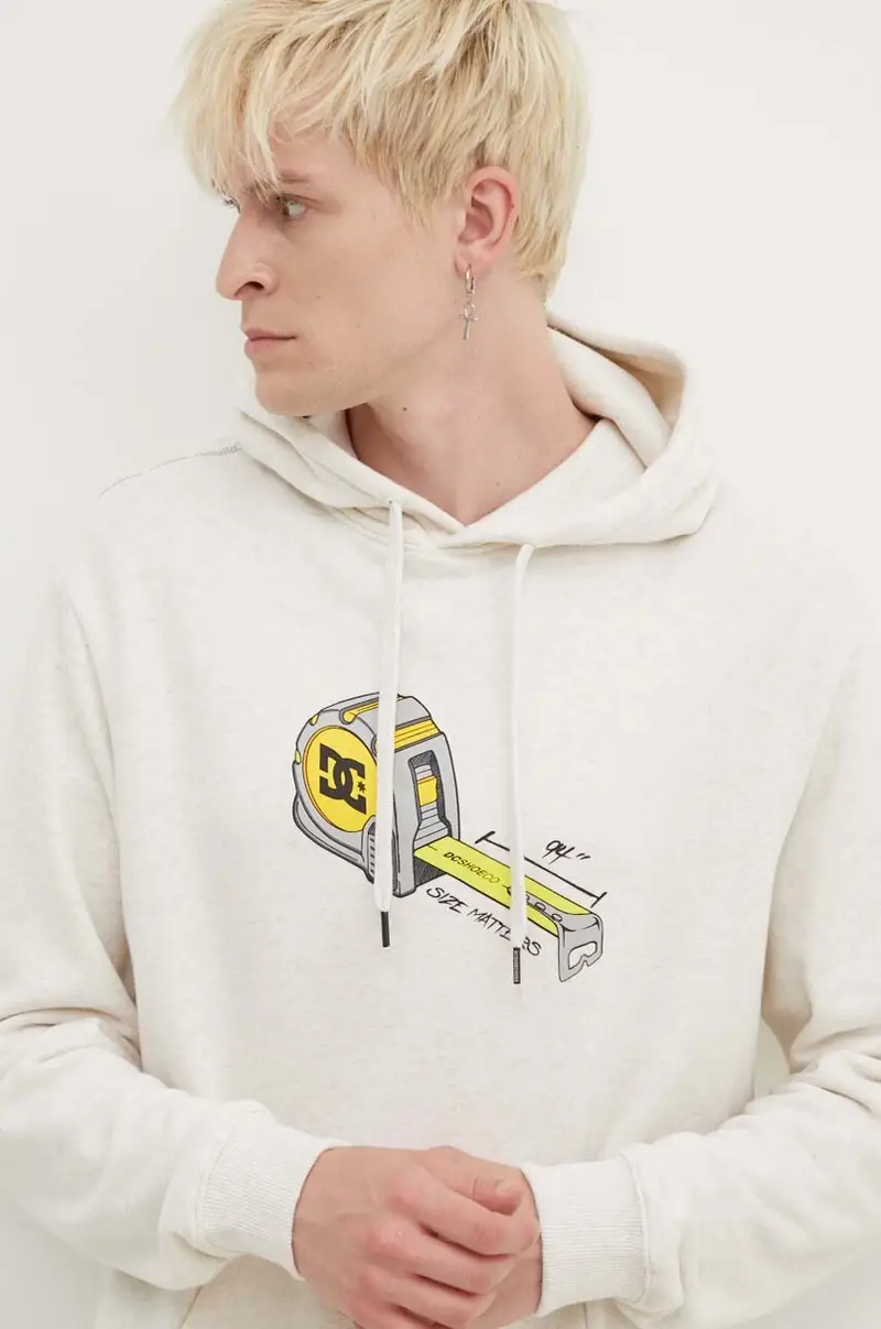 felpa uomo colore beige con cappuccio ADYSF03122 miniatura 4