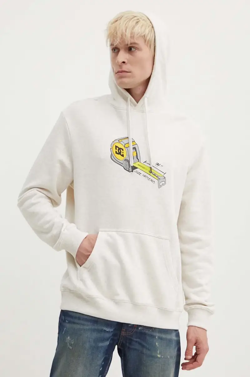 felpa uomo colore beige con cappuccio ADYSF03122