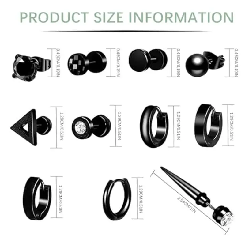 DDKY Orecchini Uomo Nero 808118 miniatura 2