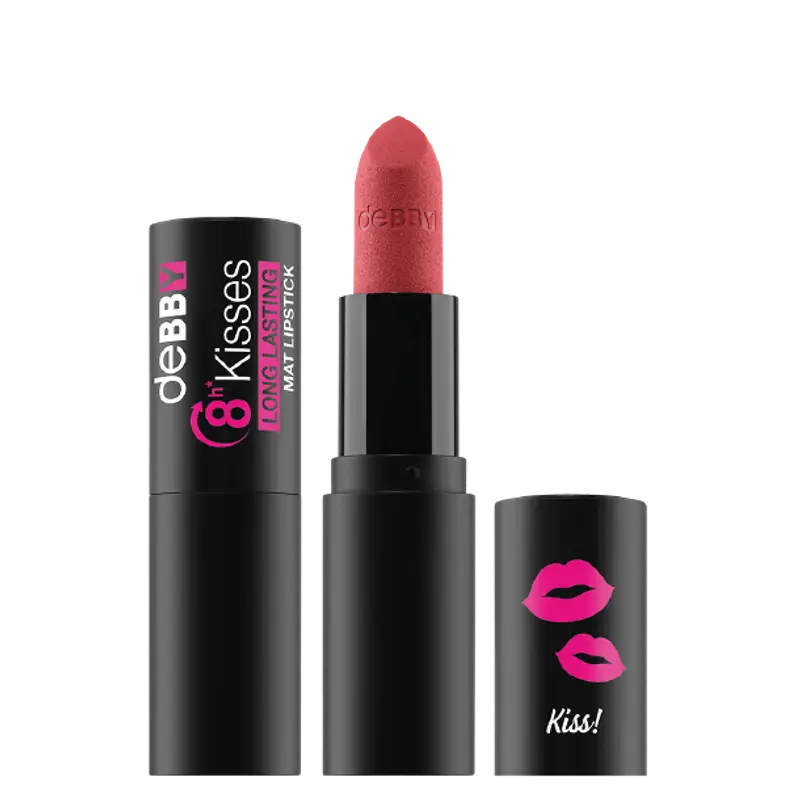 Debby 8h Kisses Long Lasting Mat Lipstick 05 honest geranium