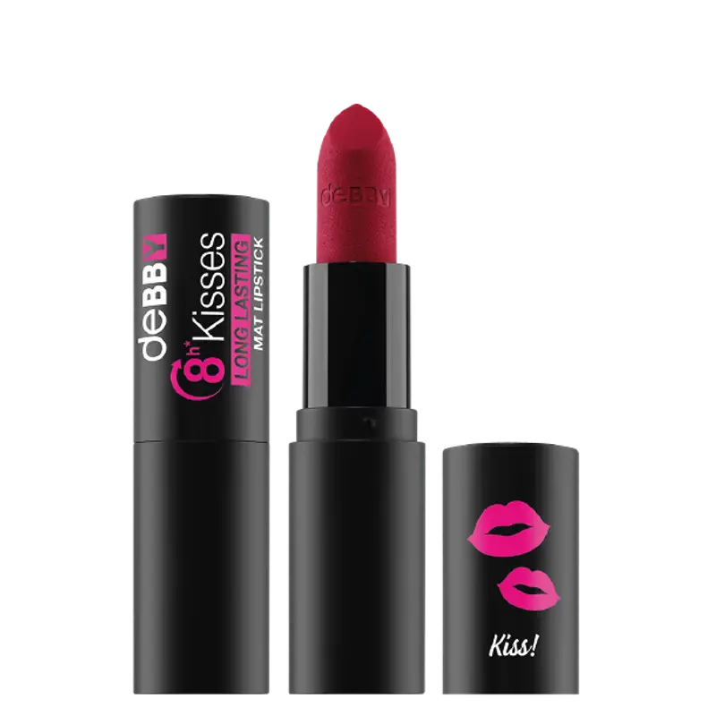 Debby 8h Kisses Long Lasting Mat Lipstick 08 self-confident red