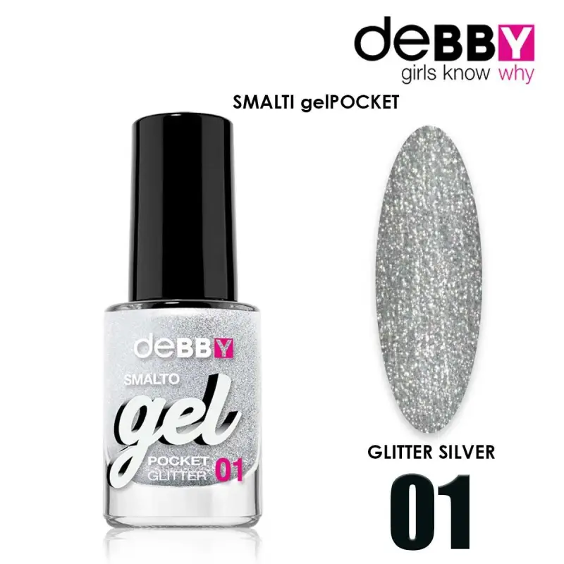 smalto gel pocket 01 glitter silver