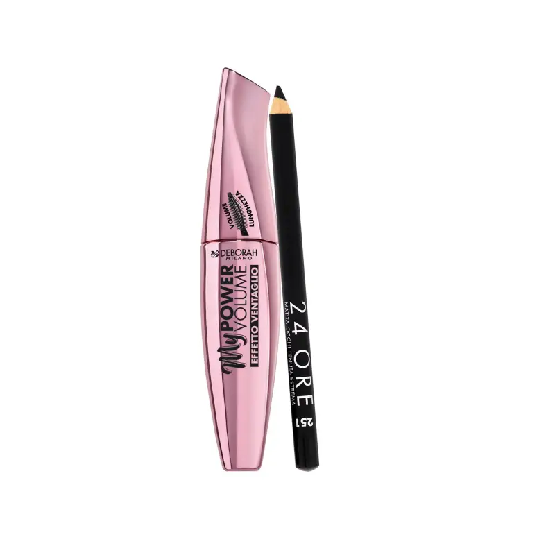 Set Deborah 24H Extra Gel Eyeliner Nero 15 g + My Power Waterproof Volumizzante Mascara Nero 14 ml