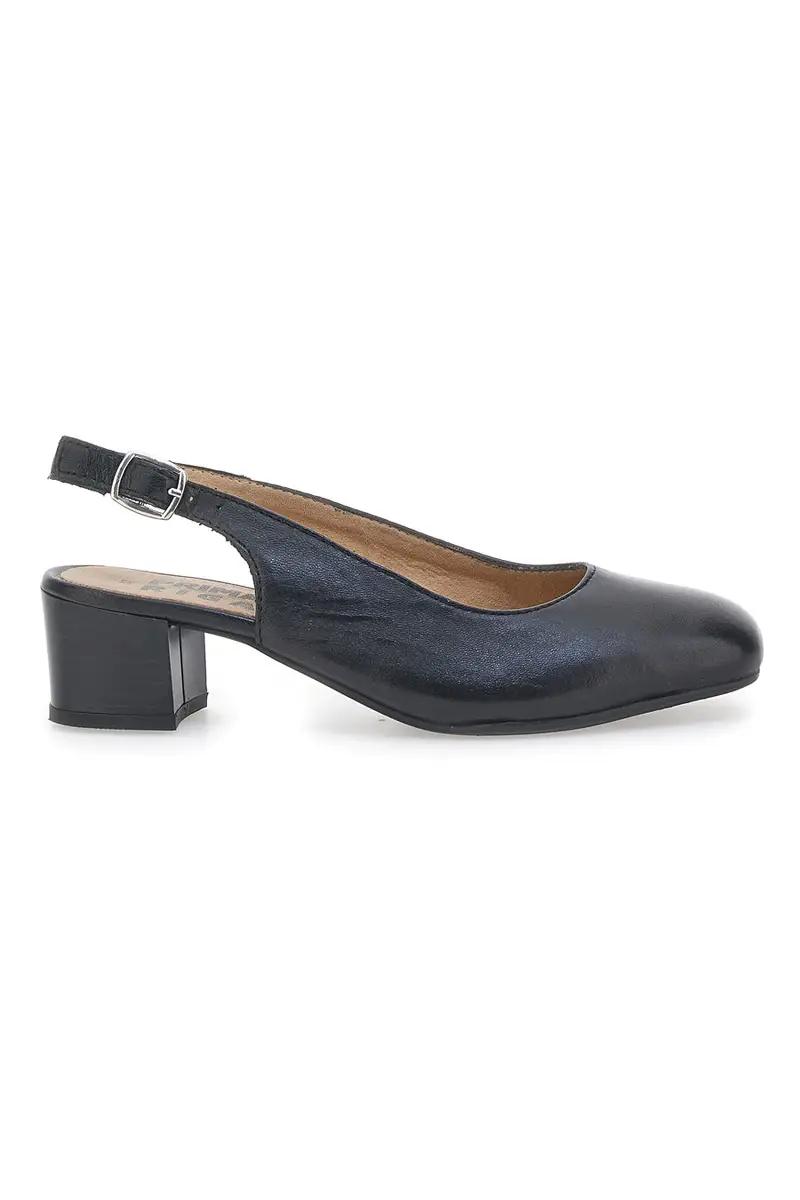 Decolleté Slingback Nere Con Tacco Basso Prima Riga 21684LIDY