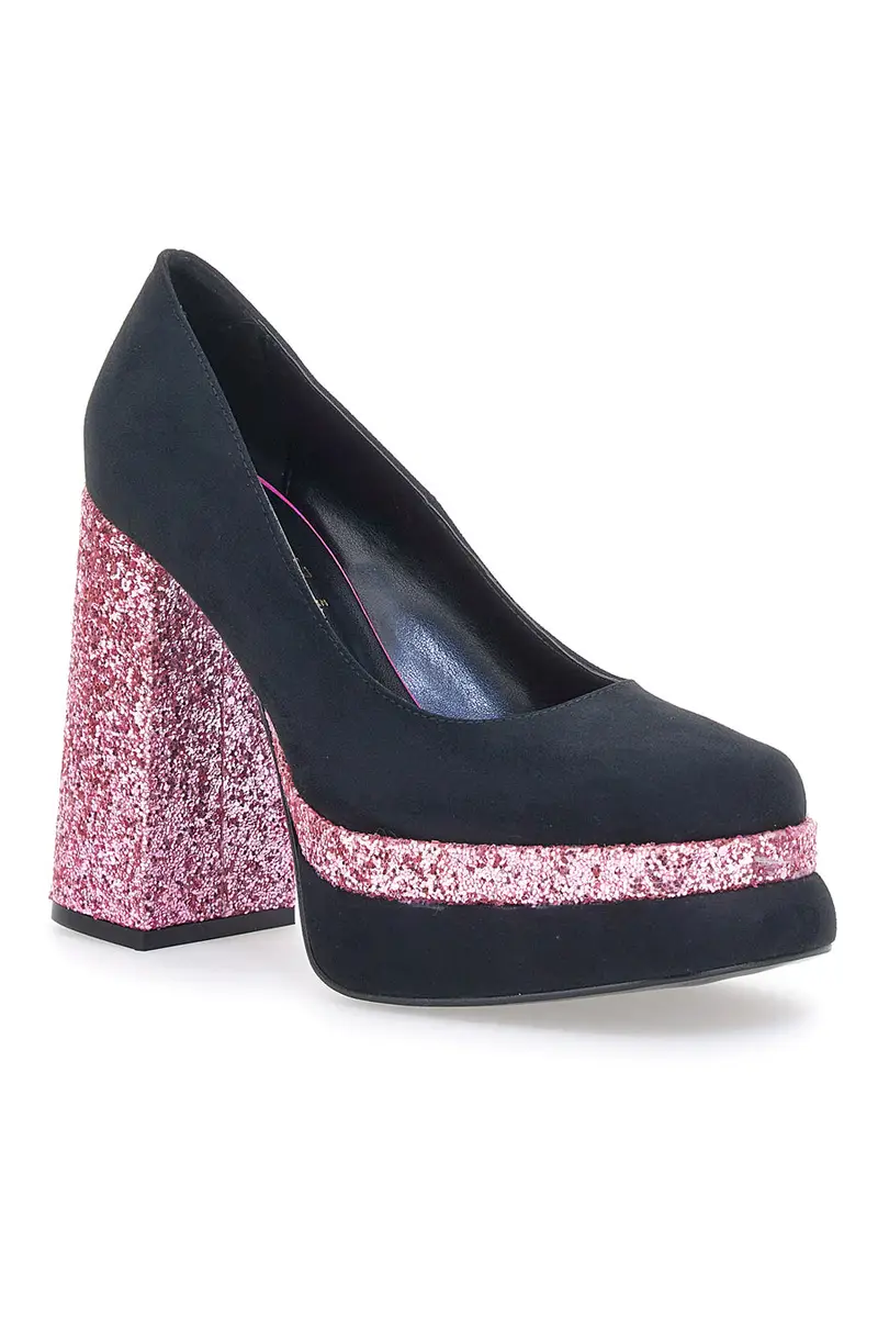 Decollete Platform Pittarello Glam 3336 Nere con Glitter miniatura 2