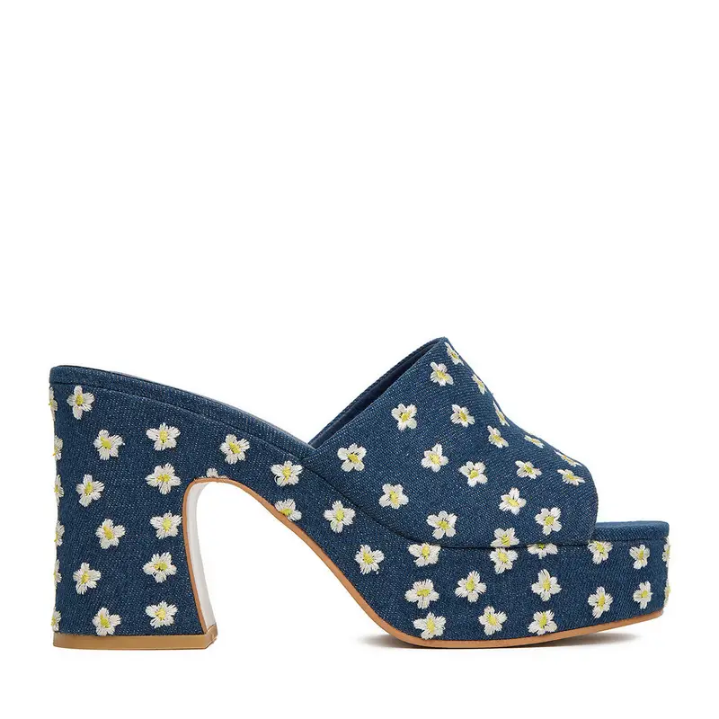 Deezee Ciabatte Donna Blu scuro con fiori