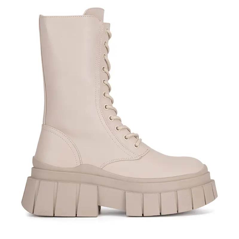 Deezee Stivaletti beige con Suola Spessa