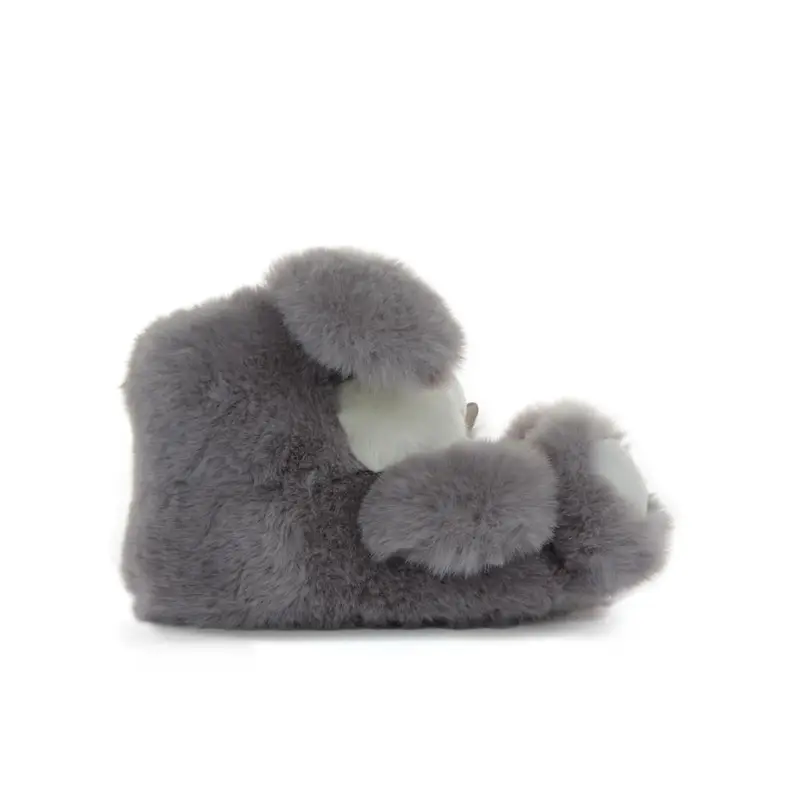 Babucce grigie da bimbo a forma di coniglietto