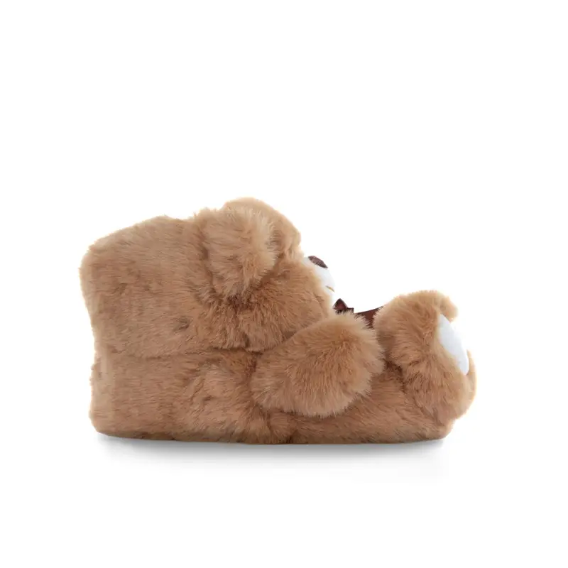 Babucce marroni da bimbo a forma di orsetto