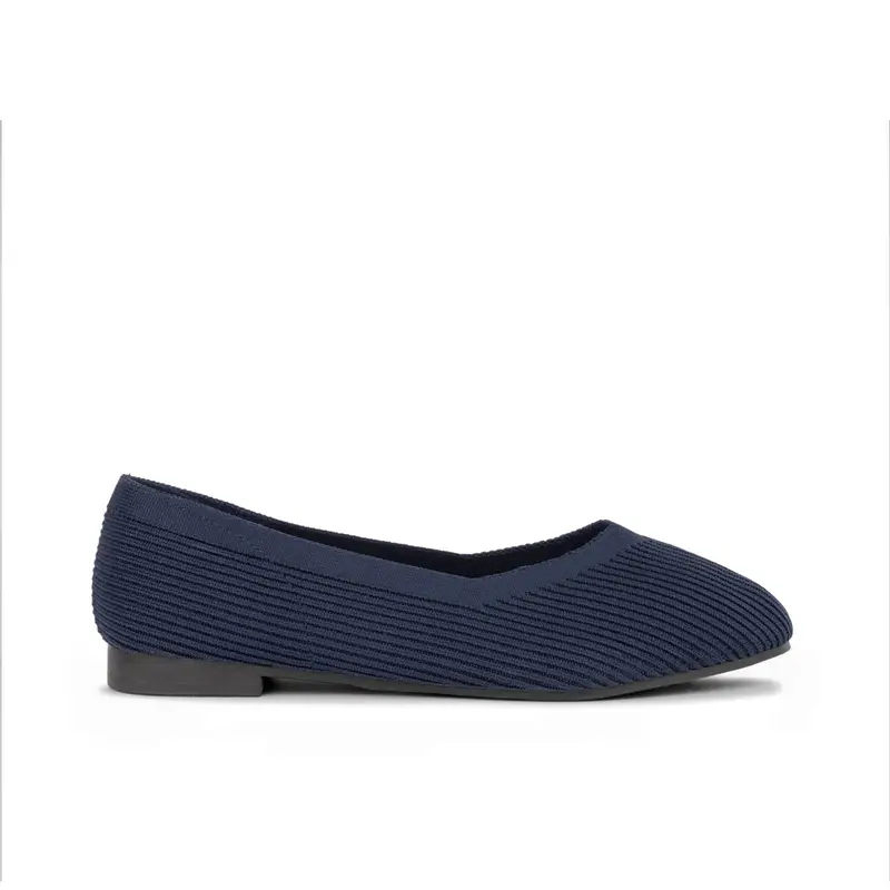Ballerina blu da donna in tessuto elasticizzato