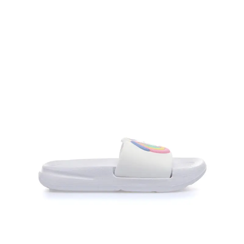 Ciabatte bimba bianche da mare in gomma con unicorno