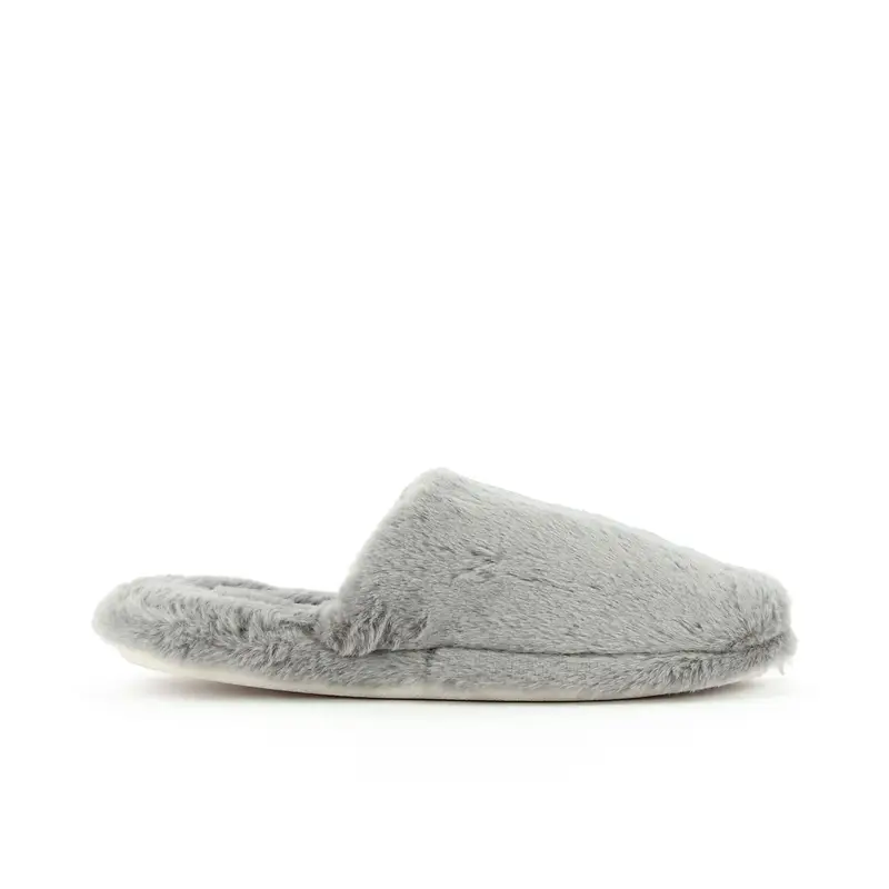 Ciabatte da casa grigie in peluche