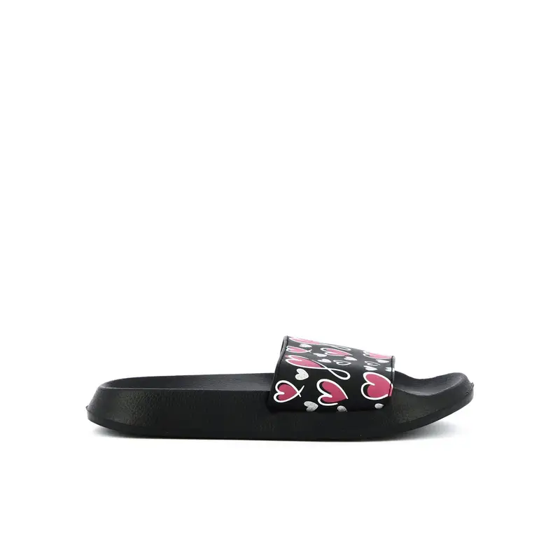 Ciabatte da mare nere in gomma con cuori