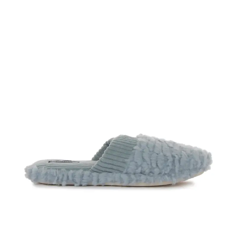 Ciabatte donna azzurre da casa con inserto in peluche