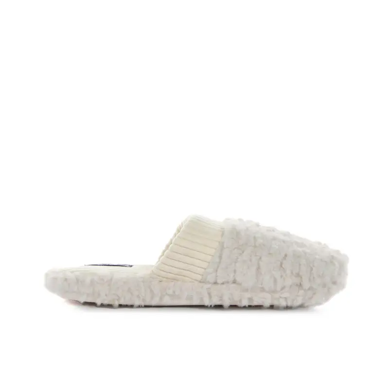 Ciabatte donna bianche da casa con inserto in peluche