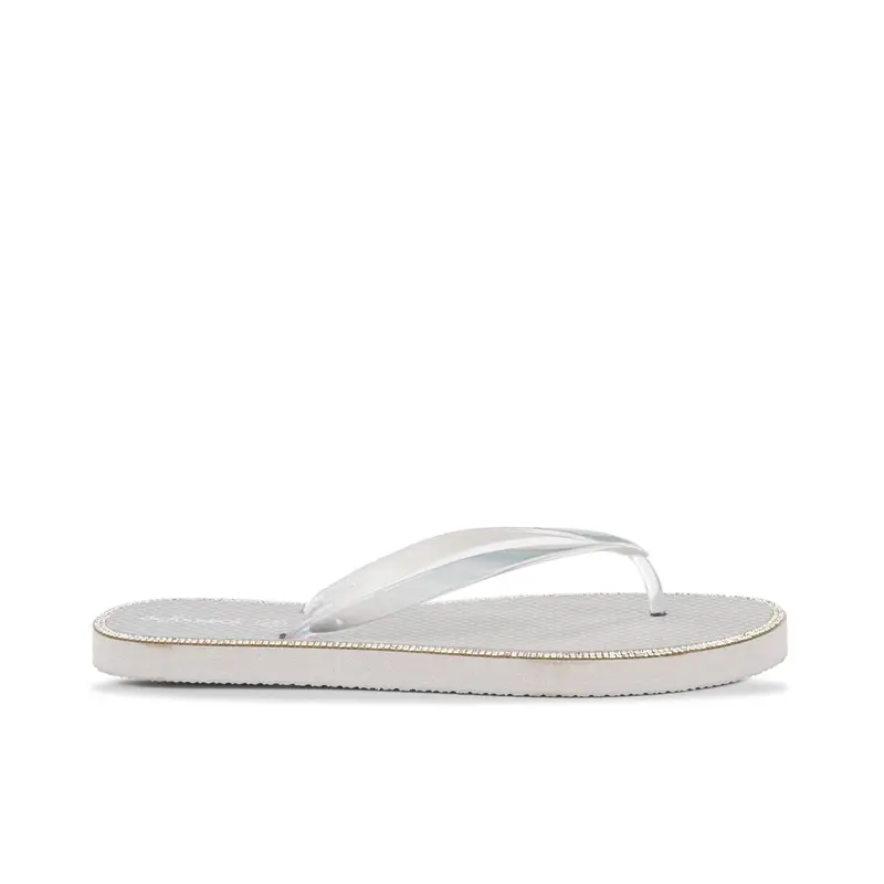 Ciabatte donna bianche modello infradito da mare con glitter