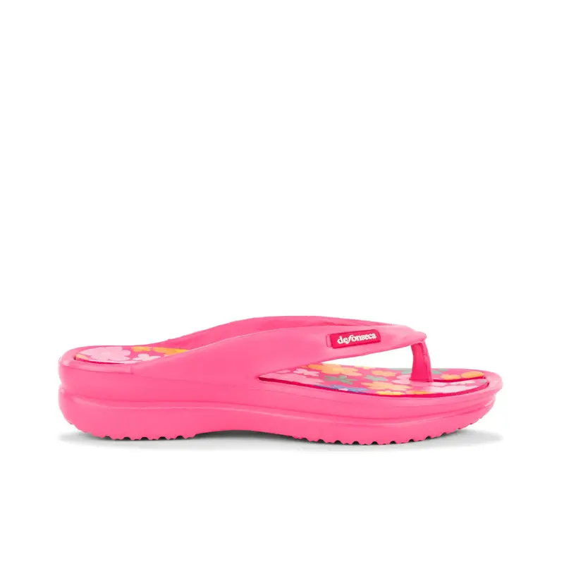 Ciabatte donna infradito fucsia da mare in gomma con suola platform