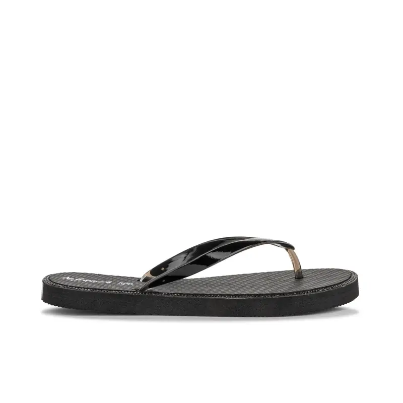 Ciabatte donna nere modello infradito da mare con glitter