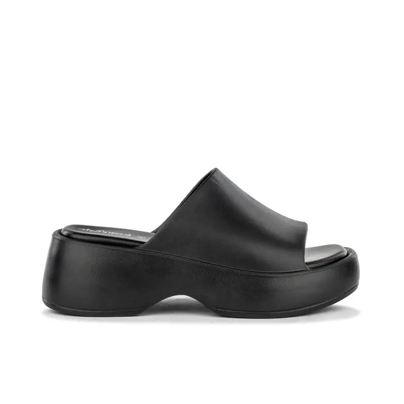 Ciabatte mare nere da donna con suola platform in gomma