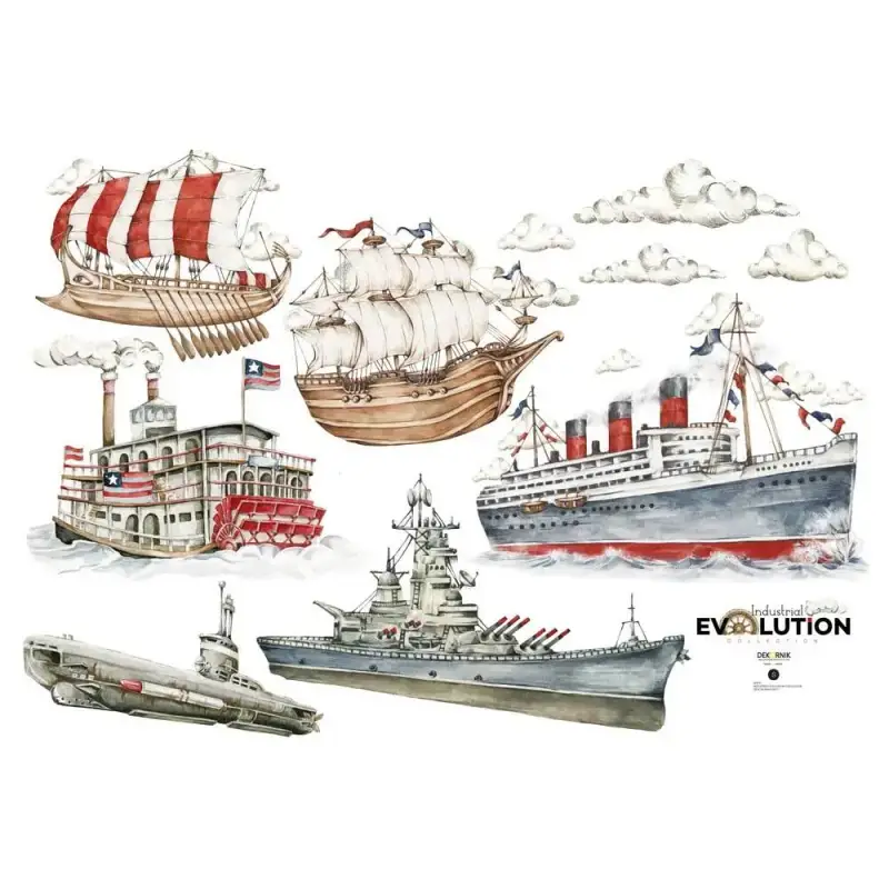 Adesivi per bambini Dekornik History Of Ships/Industrial Evolution