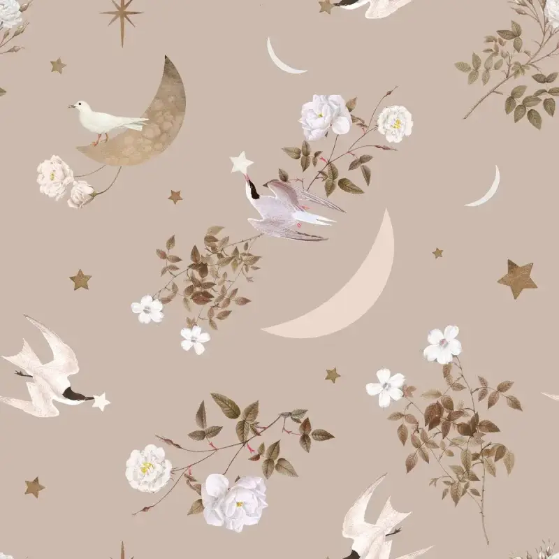 Carta da parati per bambini Dekornik Birds In The Night Sky