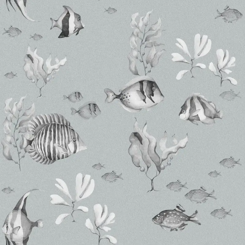 Carta da parati per bambini Dekornik Black&White Fish