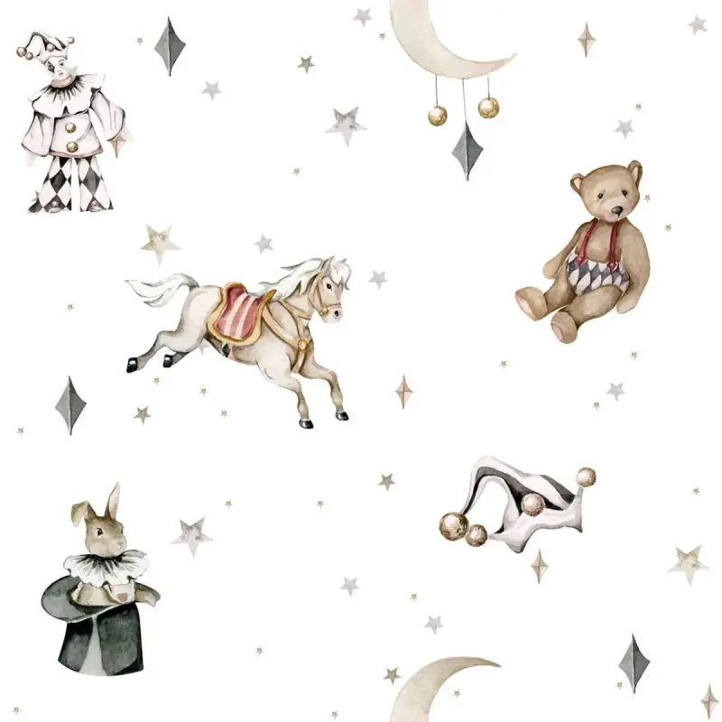 Carta da parati per bambini Dekornik French Characters In The Light Sky / Toys From Fhe Attic