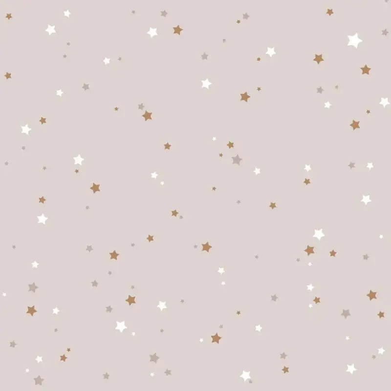 Carta da parati semplice per bambini Dekornik Stars Minimini Cinnamon