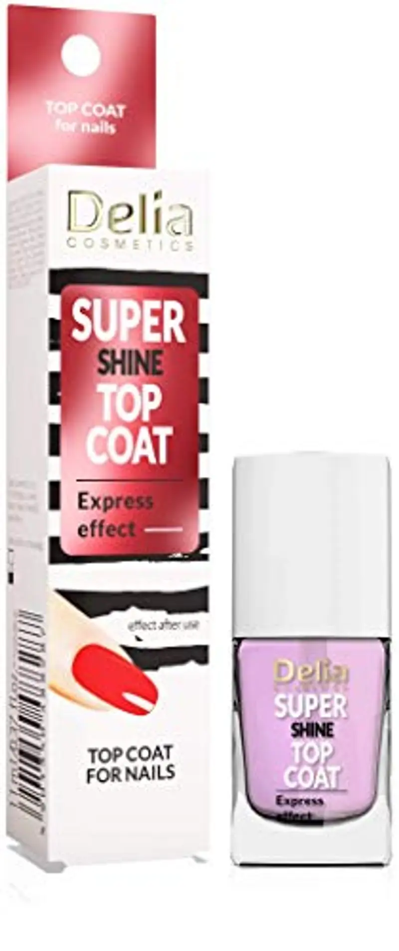 Delia Cosmetics – Top Coat Super Shine – Unghie lisce e brillanti – Rafforza e protegge la lamina ungueale – Con olio di bacche di acai – Asciugatura rapida – 11 ml