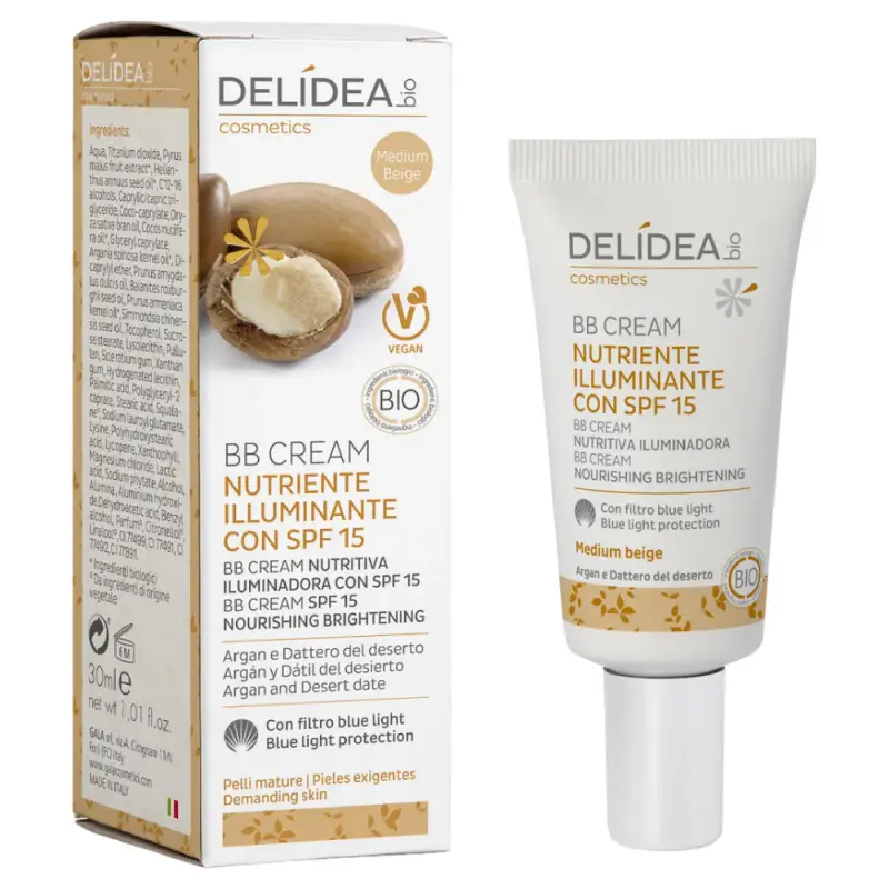 BB Cream Nutriente Illuminante SPF 15 Argan & Dattero Medio Beige (30 ml)