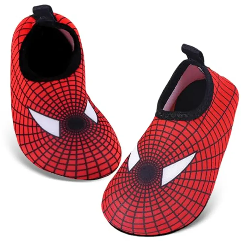 dellyy Scarpe da Acqua per Bambini, Scarpe da Spiaggia e Piscina (Rosso Ragno, Bambino Piccolo (2-5 anni), Uomo, 26, Numero, Sistema Taglie Calzature EU, Media)