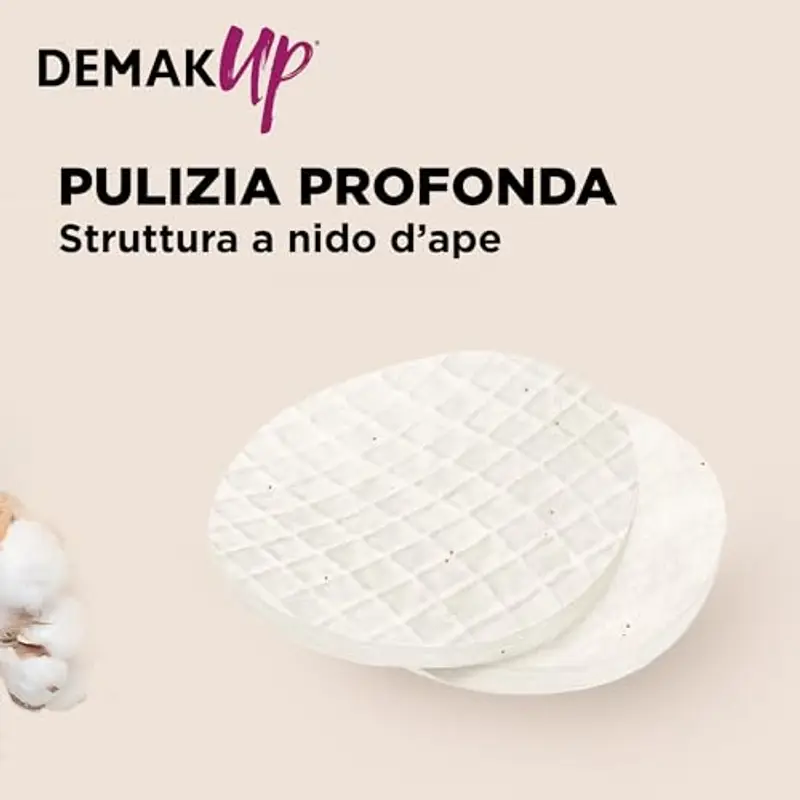 Demak'up Expert dischetti struccanti in cotone, Maxi Formato 4 confezioni da 70 dischetti, 280 dischetti totali miniatura 3