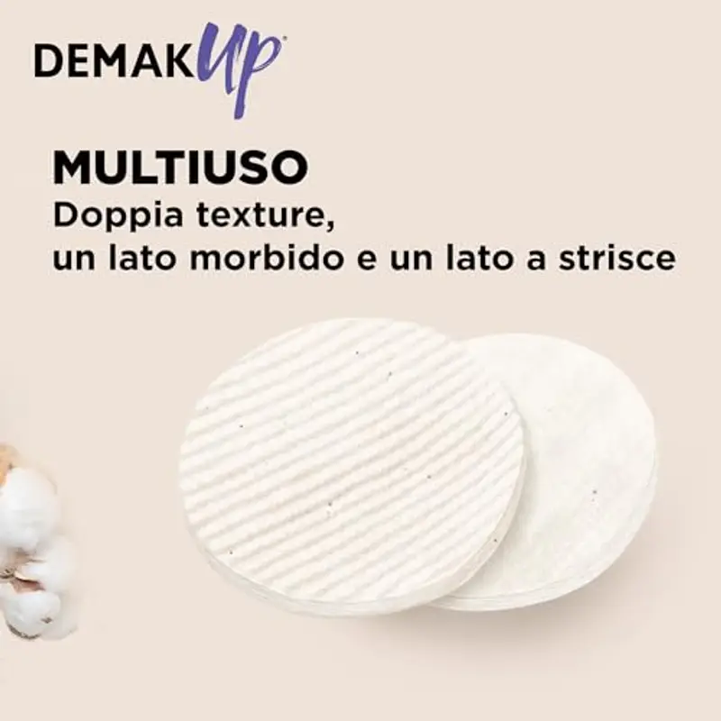 Demak'Up Original 60 Dischetti Struccanti, Non Sbiancati, Fibre di Cotone Naturali miniatura 3