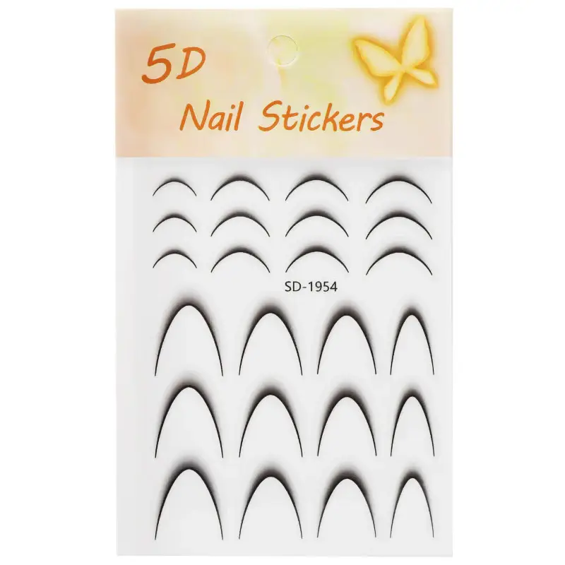 Adesivi autoadesivi per french manicure DeniCarte, vari colori Nero