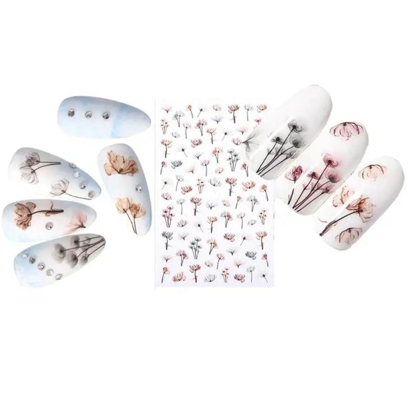 Fiore adesivi per unghie autoadesivi