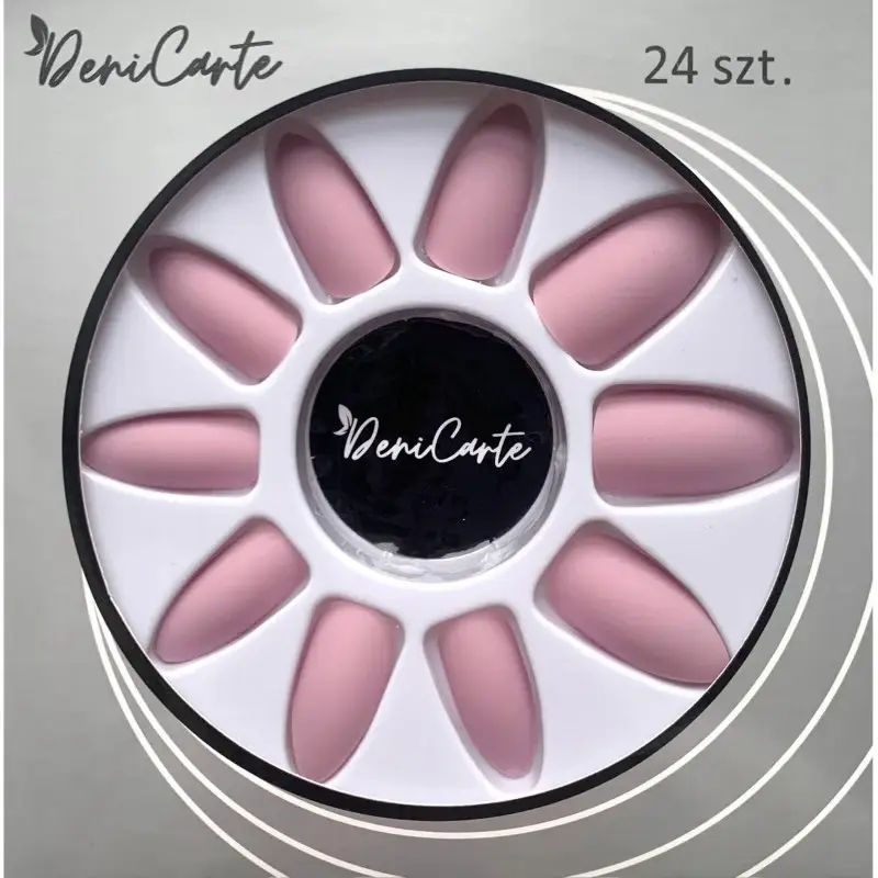 Matt Nail Tips - Unghie finte, 24 pezzi Rosa Nude