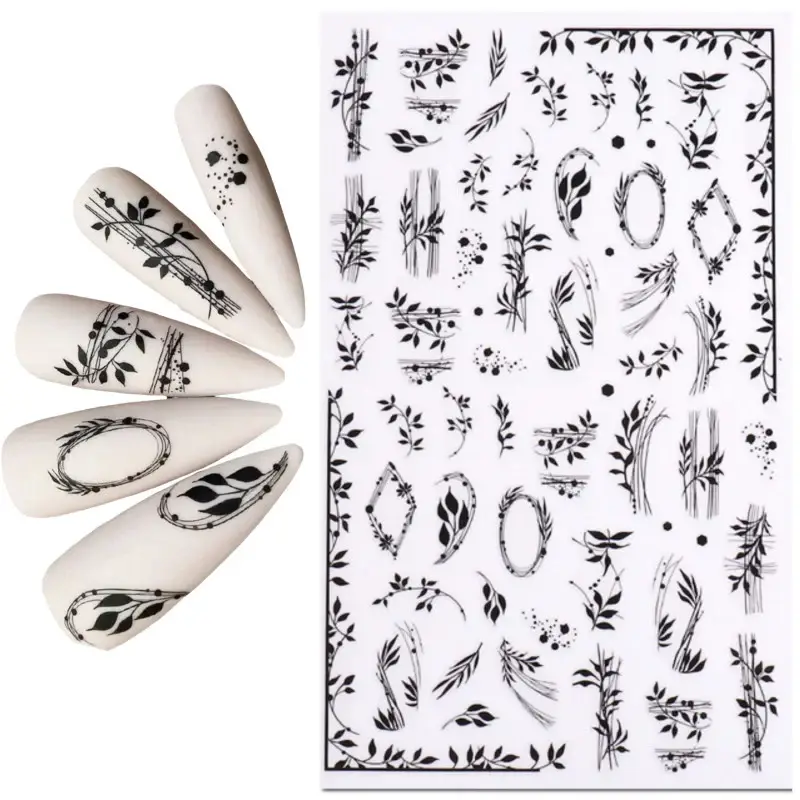 Stickers Black Wreath - adesivi per unghie autoadesivi