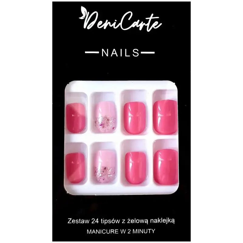 Tipsy Square - Set di unghie finte rosa intenso | Rosa intenso