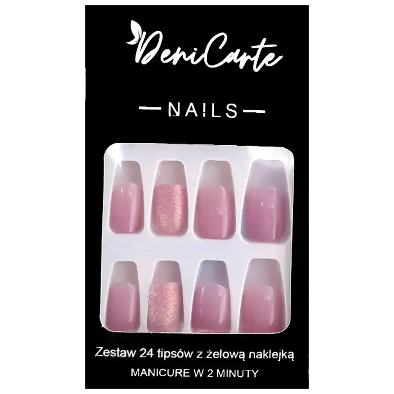 Tipsy Square - Set di unghie finte viola chiaro | Jasny Fiolet