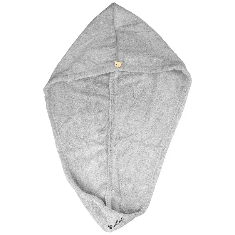 turbante morbido e assorbente per capelli lux, colore grigio