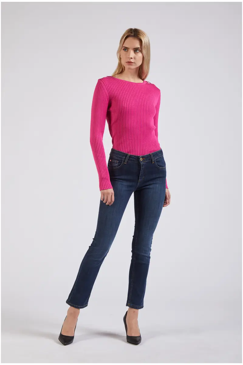 denim slim blu medio scuro