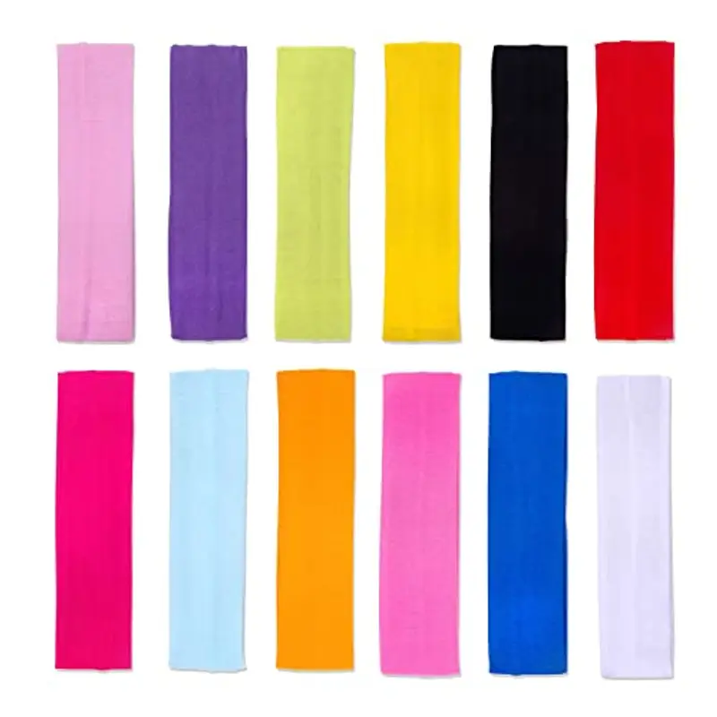 DERAYEE Fascia Elastica Capelli Yoga, 12 Pezzi Cotone Colori Misti
