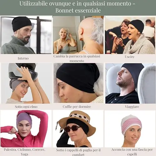 Deresina Headwear Cuffia da Notte in bambù, Copricapo Chemioterapia miniatura 3