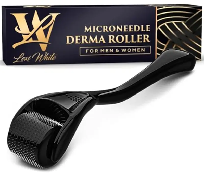 Derma Roller per pelle, dermaroller capelli e barba - Rullo microneedling in titanio per viso (0,5mm)